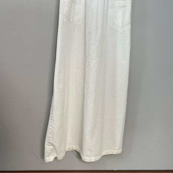 Vintage White Maxi Dress Adjustable Straps Cotton Minimalist Euro Vacay Sundress - Picture 9 of 10